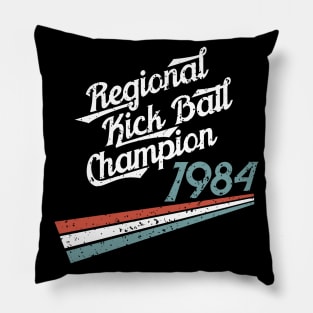 Nostalgia 80s Kick Ball Distressed T-Shirt Pillow