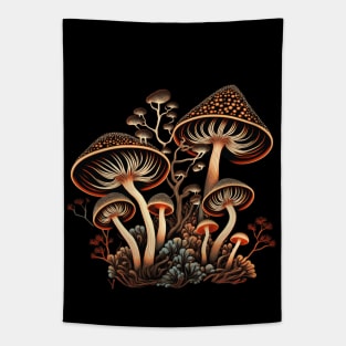 Cottagecore Psychedelic Magic Mushrooms Tapestry