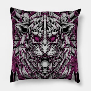 White Tiger / Urban Streetwear / Robotic Tiger Pillow