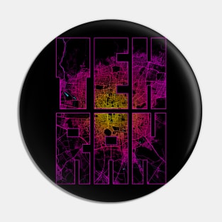 Tehran, Iran City Map Typography - Neon Pin