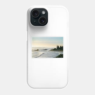 Hazy atmosphere caused by Cyclone Cody's large waves and swells at Mount Maunganui, New Zealand. Phone Case