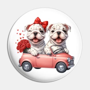 Valentine Bulldog Couple Pin