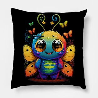 Cute baby Butterfly Designe #1 by Farbrausch Art 2023. Pillow