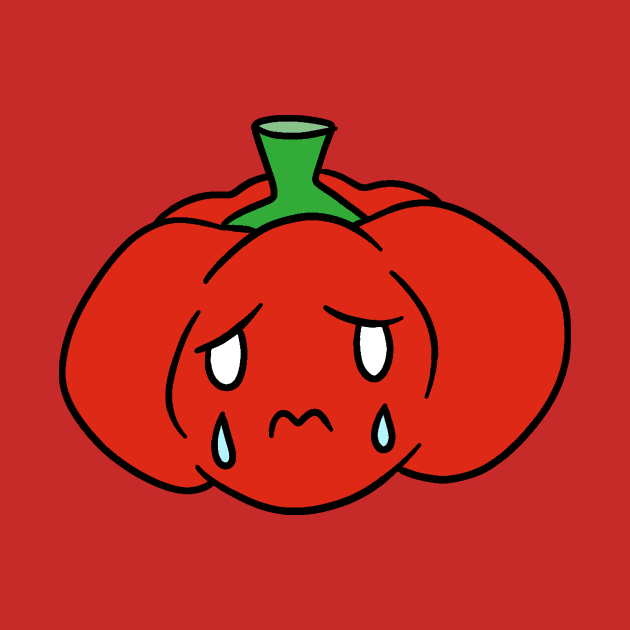 Sad Crying Red Bell Pepper by saradaboru