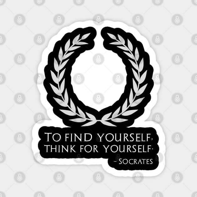 Classical Greek Philosophy Inspiring Socrates Quote Magnet by Styr Designs