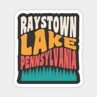 Raystown Lake Pennsylvania Camping Retro Sunset Typography Magnet