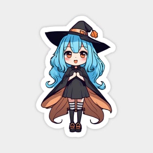 Anime girl witch halloween Magnet