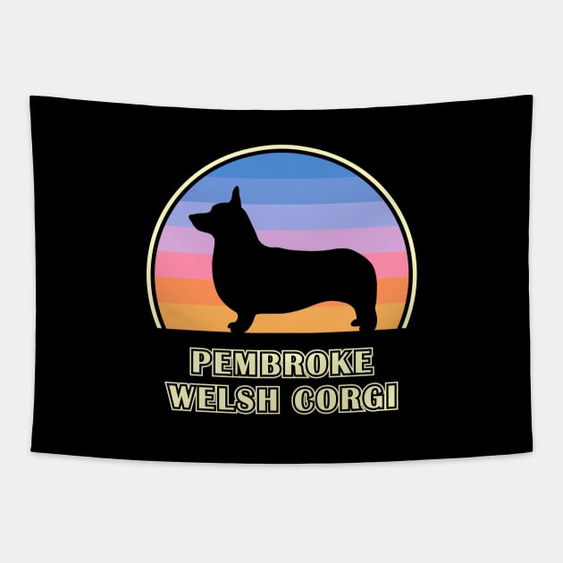 Pembroke Welsh Corgi Vintage Sunset Dog Tapestry by millersye