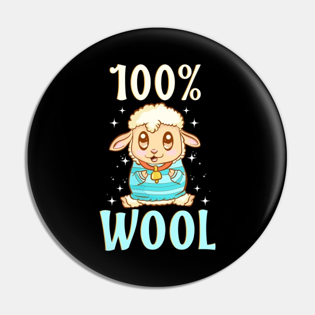 Cute & Funny 100% Wool Sheeps Are 100 Percent Wool Pin by theperfectpresents