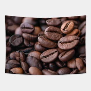 Coffee beans in close up, brown color tones. Tapestry