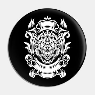 Lion black white tatto Pin