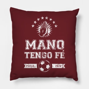 Mano Tengo Fe - White Lettering Pillow