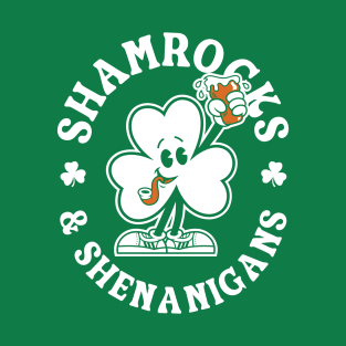 Shamrocks & Shenanigans Cartoon - St Paddy's Day Irish Pride T-Shirt