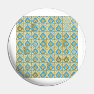 Blue and Brown Tear Drop Pattern Pin