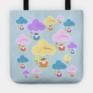 Cute baby sheep flying on clouds pattern Tote