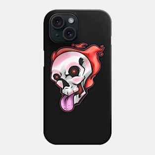 Flaming Skull Tounge Out Halloween Phone Case