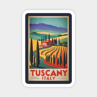 A Vintage Travel Art of Tuscany - Italy Magnet