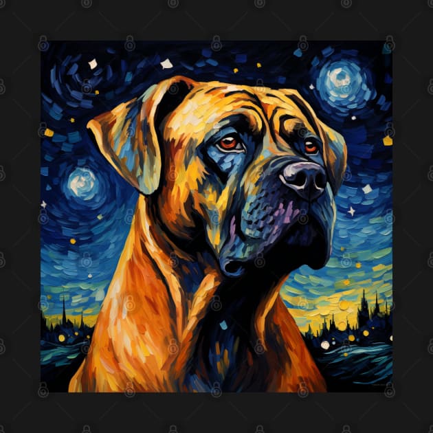 Boerboel Night Portrait by NatashaCuteShop