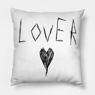 Cute and Dark Lover Heart Text Design Pillow