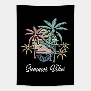 Summertime - Retro Summer Vibes (White) Tapestry