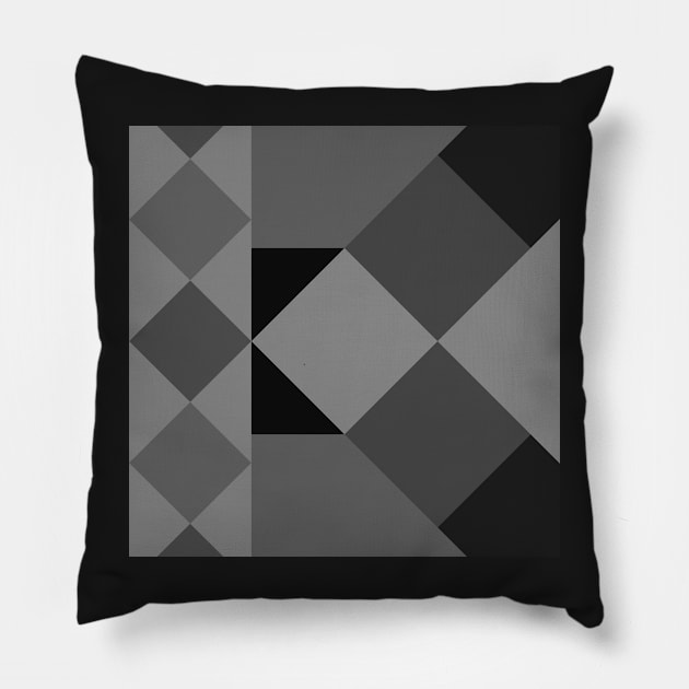 monochrome mid century modern geometrical design Pillow by pauloneill-art