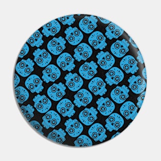 Turquoise Sugar Skull Dia de los Muertos Pin