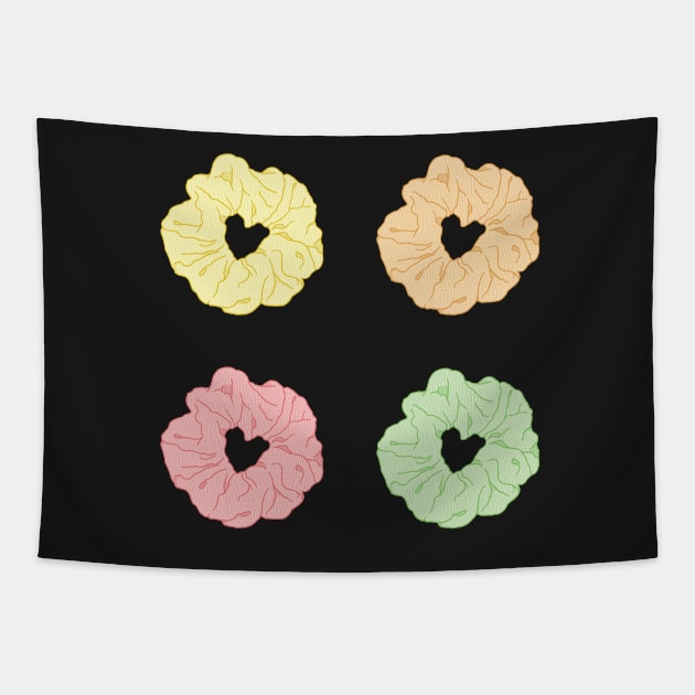 Pastel scrunchie set Tapestry by Nikamii