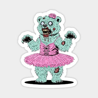 Ballerina Polar Bear Zombie Magnet