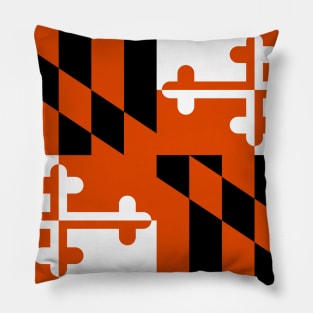 Baltimore Orioles Theme Maryland Flag Baseball Pillow