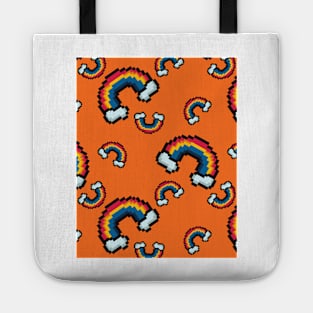 Pixel rainbow and clouds Tote