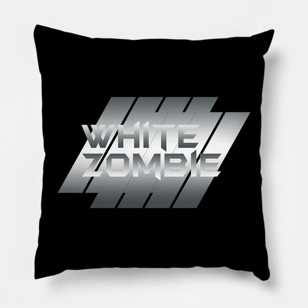 Metallic illustration White Zombie Pillow by theStickMan_Official