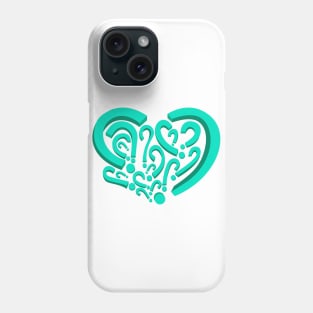 Who is in my heart? Turquoise color Phone Case