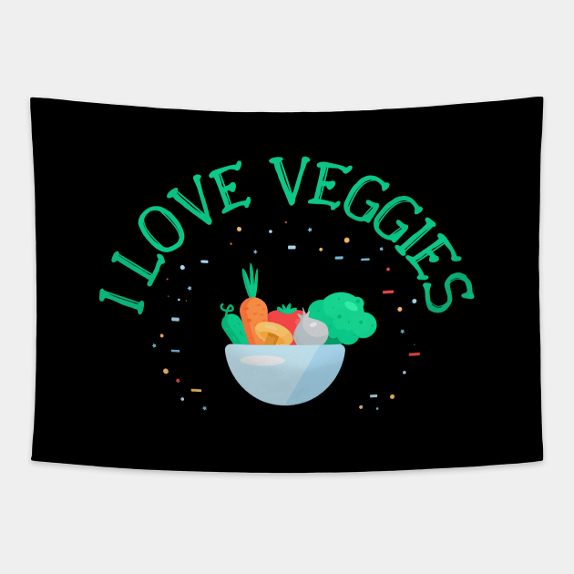 I Love Veggies Tapestry by TheSeason