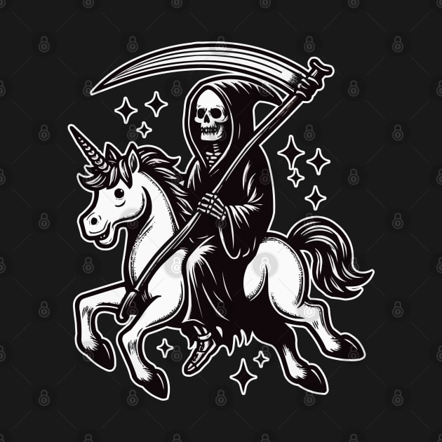 Grim Reaper Ride Unicorn by fikriamrullah