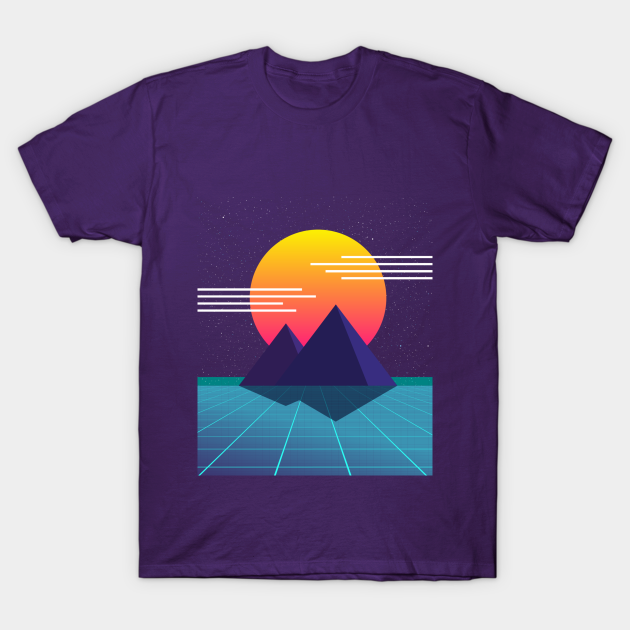 80s Sunset Nostalgic Computer Graphic - 80s Fashion - T-Shirt