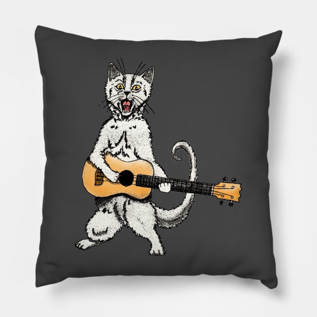 Cat ukulele Pillow by ZoNe71