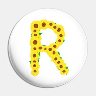 Sunflowers Initial Letter R (White Background) Pin