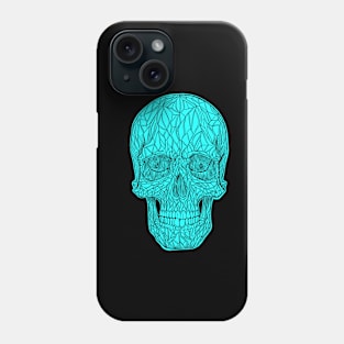 Teal skull Phone Case