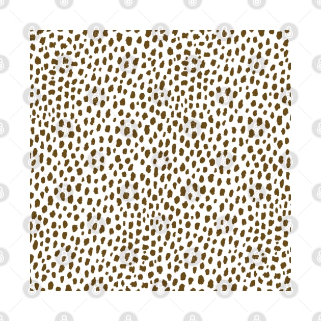 Brown Dalmatian Spots Pattern (brown/white) by designminds1