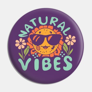 Natural Vibes Retro 70s Boho Sun Pin