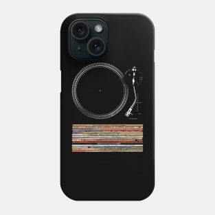 Turntable and Vintage Vinyl Records - Retro Music Design Phone Case