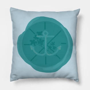 Wax Seal with Anchor and Orchids Pillow