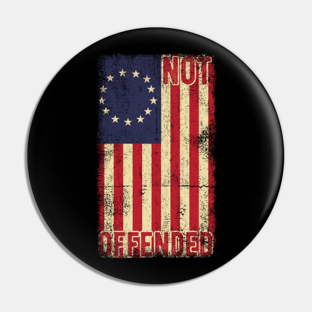 Betsy Ross Distressed Flag with 13 Stars for Protesters Pin by clickbong12