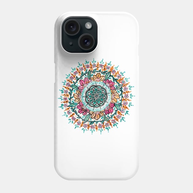 Floral Watercolor Mandala Phone Case by aterkaderk