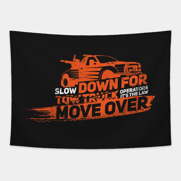 TOW TRUCKER: It's The Law Move Over Tapestry by woormle