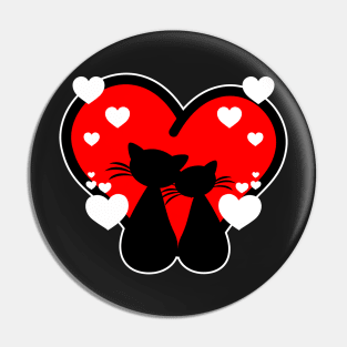 Cat Love Valentines Day Pin