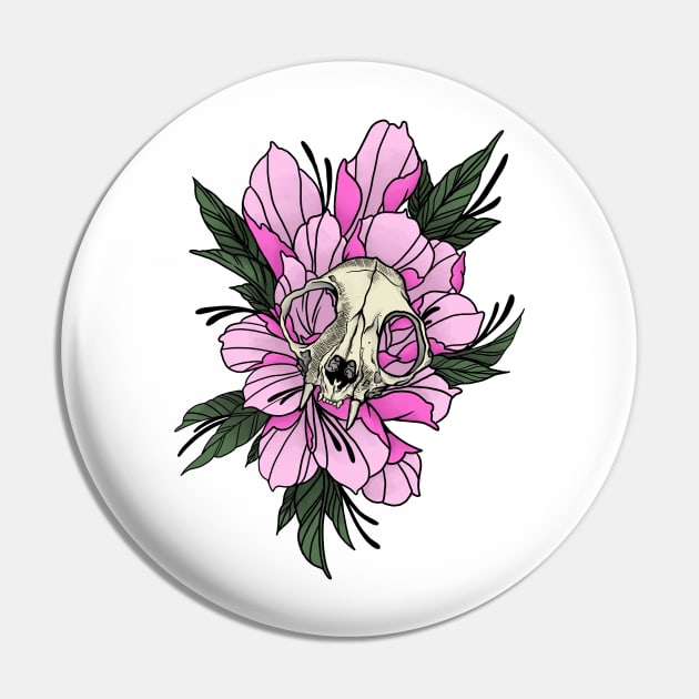 Floral Skull Pin by WtfBugg