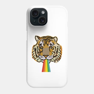 Animals with Rainbow Puke Tiger Portrait Phone Case