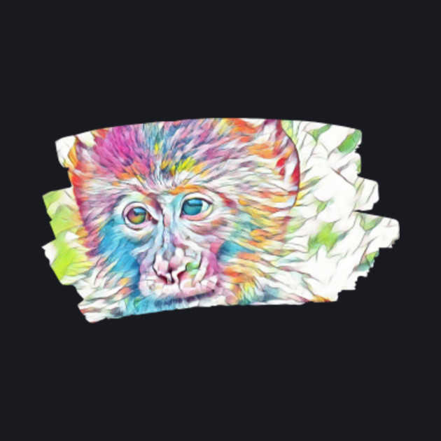 Colorful Monkey Art Painting Chimpanzee Gorila Ape Orangutan Pygmy