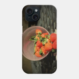 Strawberries in a Glass Bowl - Old World Stills Series Phone Case